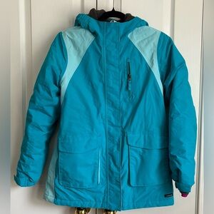 FINAL REDUCTION! LANDS END GIRLS COAT, SQUALL, TURQUOISE, size large (14)